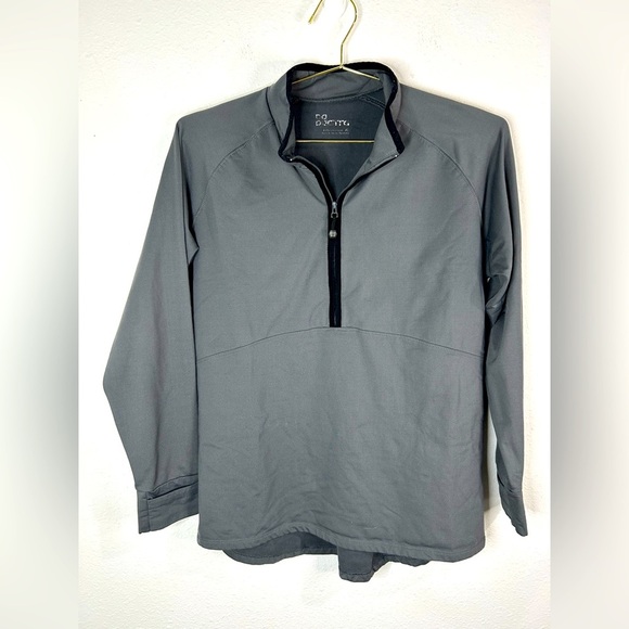 Womens XL Gray Zip Up Active Jacket Thumbholes Stretchy Athleisure Layer - Picture 3 of 7